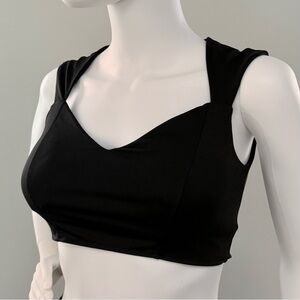 Black Women's Crop Top - Sportswear + Bra